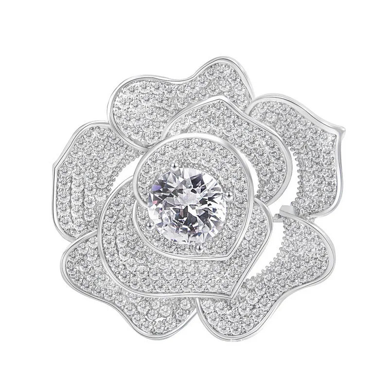 JR Rhinestone Women's Bridal Crystal Floral Wedding Brooches-Gift & Party Wholesale
