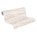 Made in Germany - Wallpaper rolls Stone Cream White - Non Woven Vinyl - Modern Wallpaper Stone Look for Walls - 1005 x 053 m