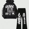 Wholesale Custom Men's High Quality Fashion Print Screen Printing Production Process Autumn Hoodie Set