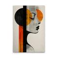 Made In Germany - Home Decor Canvas Picture Woman With Shapes - Wall Painting Mural In Cream And Black - Stretcher Frame Art