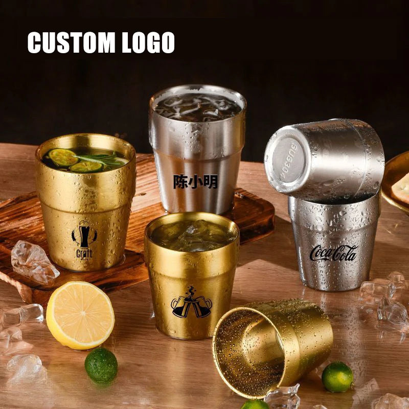 Manufacturer Custom Vacuum Insulated Drinking Stackable Double Wall Stainless Steel Cup for Home Restaurant Office Camping Party