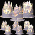 DIY Light up LED Paper Christmas Centerpieces Lantern with Battery Operated Light Christmas Party Favors Indoor Tabletop Decor