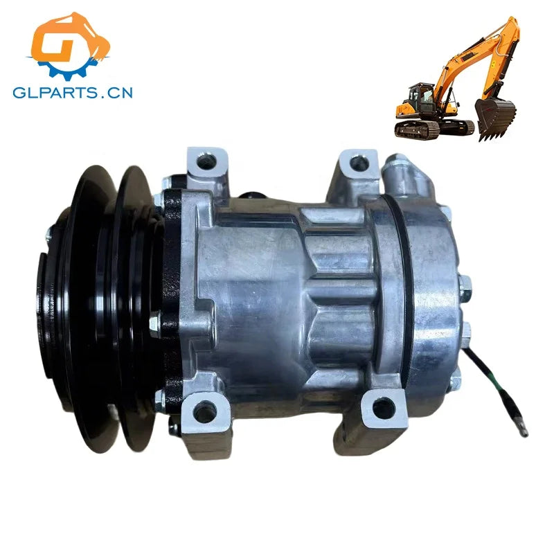 Glparts AC Compressors CX130 CX160 CX210 CX240 SK210LC-8 Excavator Air Condition Compressor SD7H13