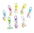 Acrylic Cartoon Bear Keychain Kawaii Rabbit Key Ring Pretty INS Design Resin Key Chains Schoolbag Pendant for Kids Cute Keychain