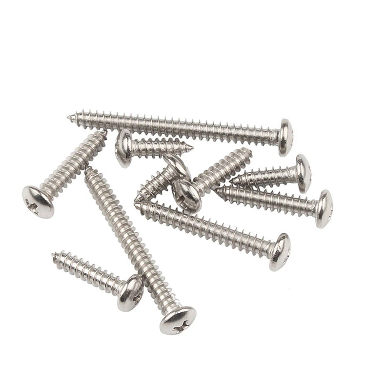M1.4 M1.6 M1.7 M2 M2.2 M2.3 M2.6 M3 M3.5 M4 M5 M6 DIN7981 304 Stainless Steel Pan Head Self Tapping Screw MegaBDM