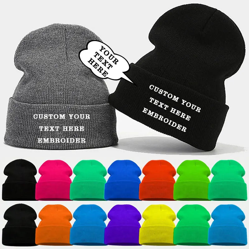 Unisex Classic Winter Knit Hats Ribbed Design Custom Logo Embroidery Personalized Customized Beanie for Beach Business Argyle
