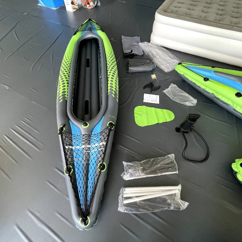 Hot Sell Sports Outdoor Folding Inflatable Boat PVC Inflatable Two Person Kayak Fishing Drifting Assault Canoe and Kayak