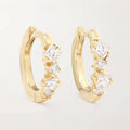 LOZRUNVE 14k Gold Plated Vermeil Jewellery 5A Dainty Princess Cut Diamond Huggie Earring