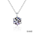 XMZ004 925 Sterling Silver Luxury Romantic 1/2CT Moissanite Wedding Pendant Necklace Classic Fine Jewelry for Women