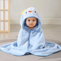 Coral Velvet Absorbent Children's Bath Towel Embroidered Hooded Cape Cartoon Bathrobe Quilt