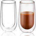 200ML Handblown Double Wall Insulated Thermal Cups Borosilicate Clear Glass Modern Design BPA Free Dishwasher Microwave Safe for