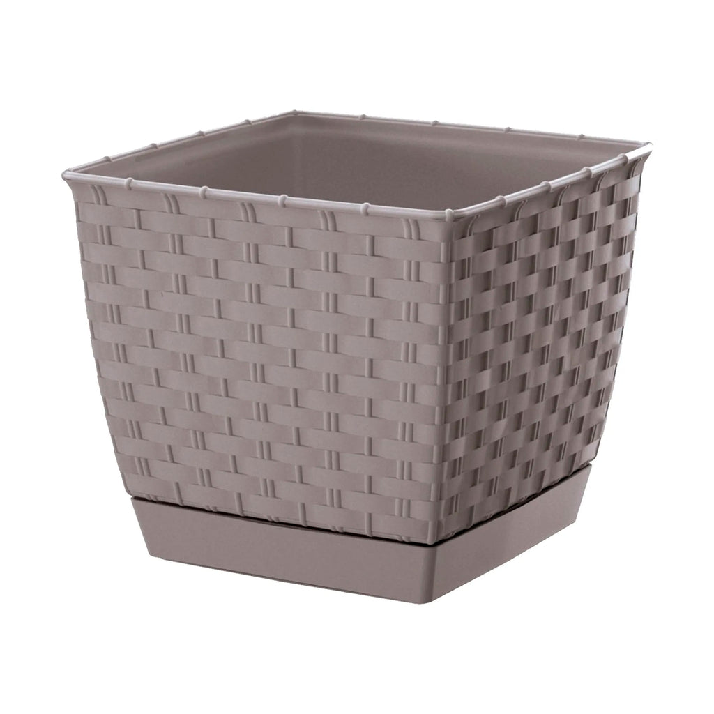 RATOLLA SQUARE 1.5L. flower pot dimensions (mm) 145x145x126 Mocca color