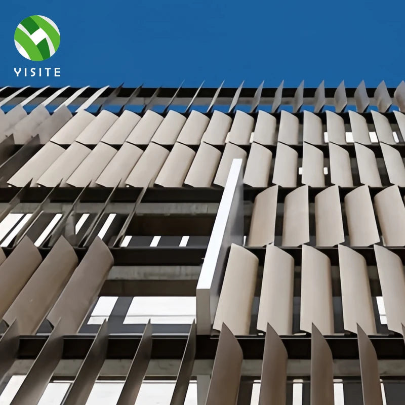 YST Factory Custom Electric Built-In Waterproof Exterior Wall Aluminum Shading Louver Sliding Window Fence Extruded Plain