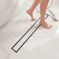 Modern 28-Inch Brushed Stainless Steel Rectangle Shower Drain Hidden Tile-In Design for Bathroom Single Piece Dropship Available