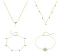 Hot Selling S925 Sterling Silver Instagram Style Necklace Bracelet Set Gold Australian Gemstone Zircon Light Luxury Fashion