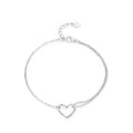 SL1662 925 Sterling Silver Fashion Simple Heart Stackable Bracelets for Women Romantic Wedding Jewelry