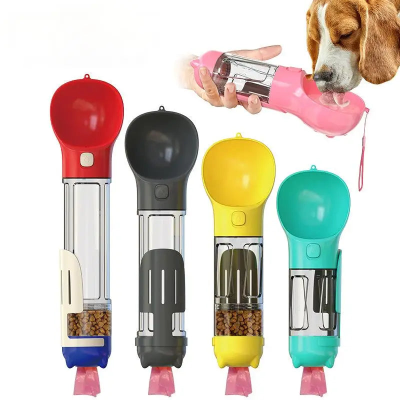 Outdoor Portable Dog Drinking Water Bottle Cute with Food Dispenser Container Leak-Proof Feeder for Travel