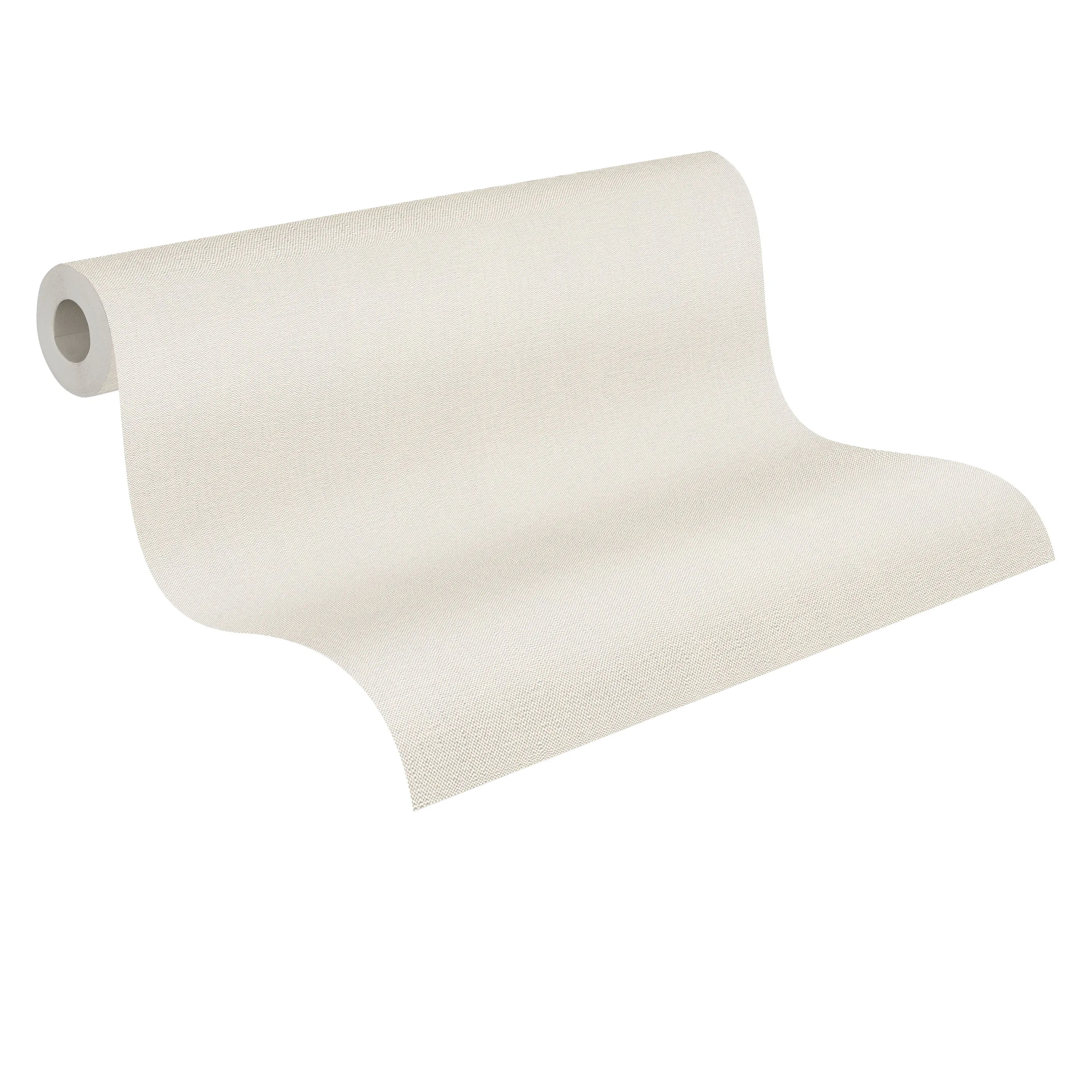 Made in Germany - Wallpaper rolls Solid Plain Cream White - Non Woven Vinyl - Wallpaper Structure for Walls - 1005 x 053 m