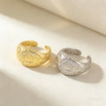 QIKU Gold/Silver Copper Rings Women Men Fashion Jewelry Simple Chunky Metal Geometric Trendy Luxury Statement Resizable Wedding