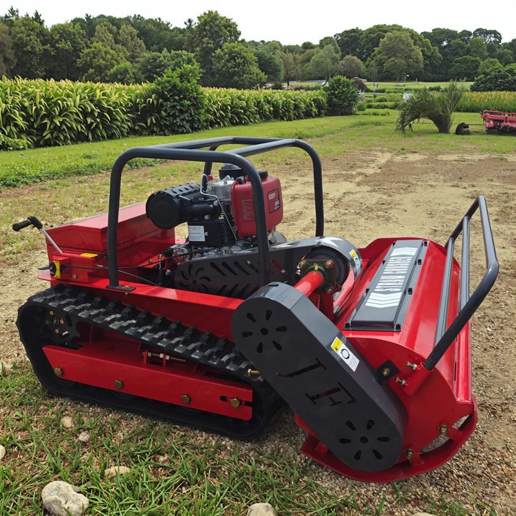 Remote Control Slope Lawn Mower with Track Drive System for Steep Terrain Grass Cutting MegaBDM