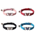 New Heart Shape Rhinestones Flannel Colorful Diamond Puppy Pet Collars for Small Dogs With Bell