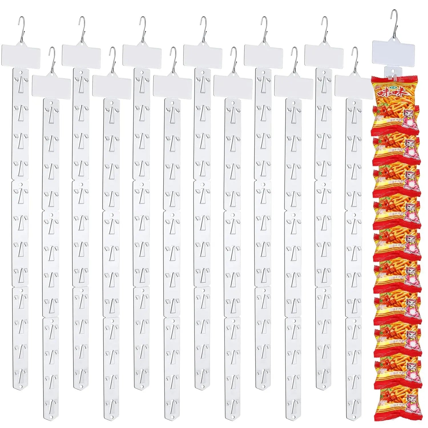 Chips Rack Display Hanging Merchandise Strips With S Hooks for Retail