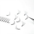 Factory 12 16 20 Rows Bulk Premade Fan 3d 5d 7d .07 Ellipse Flat Soft Russian Volume Premade Short Stem Premade Volume Eyelash
