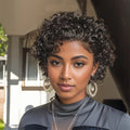 13x1 Curly Short  Pixie Cut bob Wigs Lace Front for Women Pre-plucked Lace Wig Brazilian Weaving Wigs
