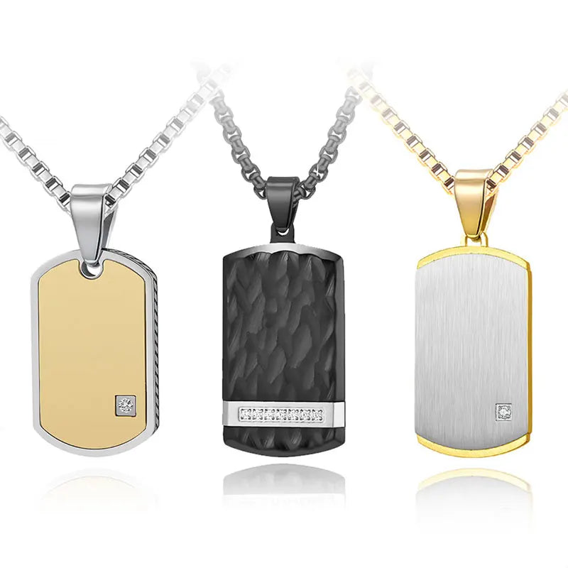 Necklace Manafactuar Custom logo Non Tarnish Waterproof Stainless Steel 18k Gold Plated Nameplate Necklace for Men