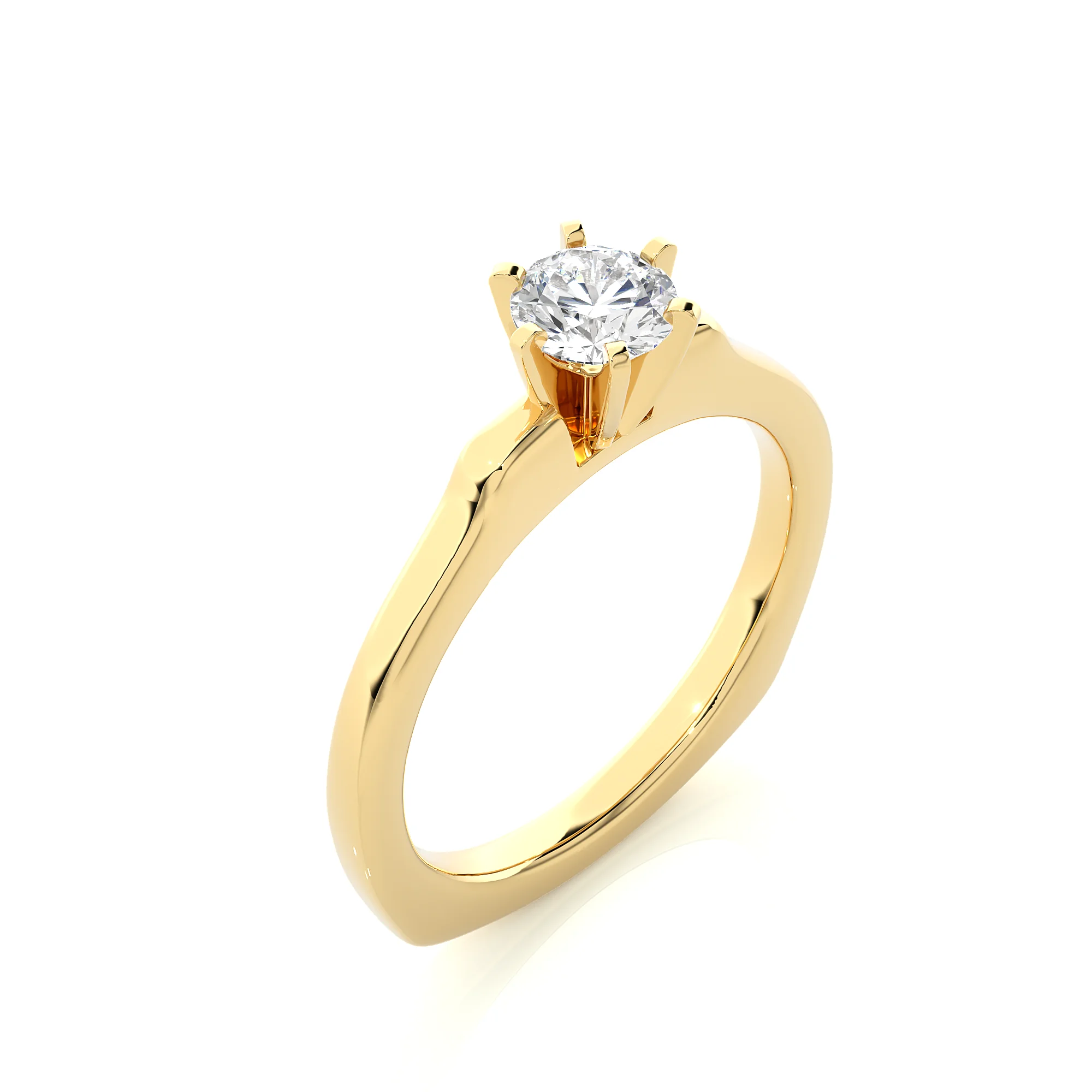 Simple 925 Sterling Silver Ring for Women Elegant 14K Gold Plated Jewelry Bezel Diamond Engagement Ring for Her at Low Price