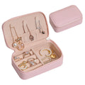 Elegant Portable Velvet Travel Jewelry Organizer with Zipper PU Leather Necklace Ring Storage Case Stylish Lady's Gift Box