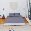 10% Silver Fiber Grounded KING Size Bed Flat Sheet Gray & Beige
