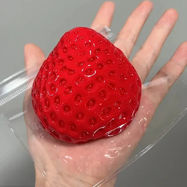 Handmade Big Taba Squishy Strawberry Silicone Fidget Stress Relief Squeeze Toys Party Favors