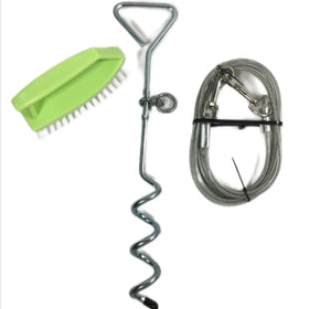 Outdoor Stainless Steel Spiral Dog Stake Ground Nail Pet Traction Rope Dog Chain Anchor