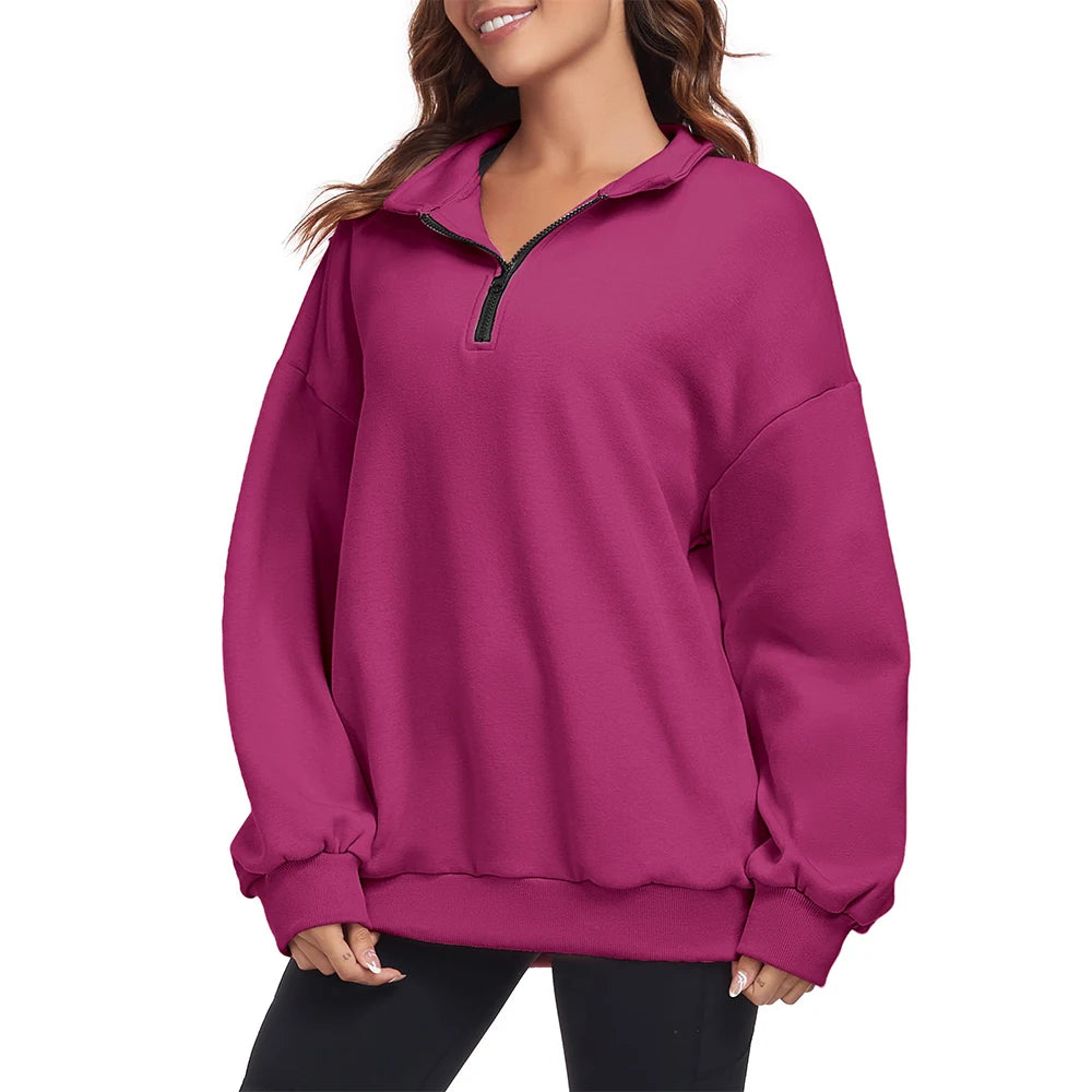 Winter Cotton Fleece Lamb Lined Women Hooded Sweatshirt Full Zip up Long Sleeves Pullover Women Plain Hoodie
