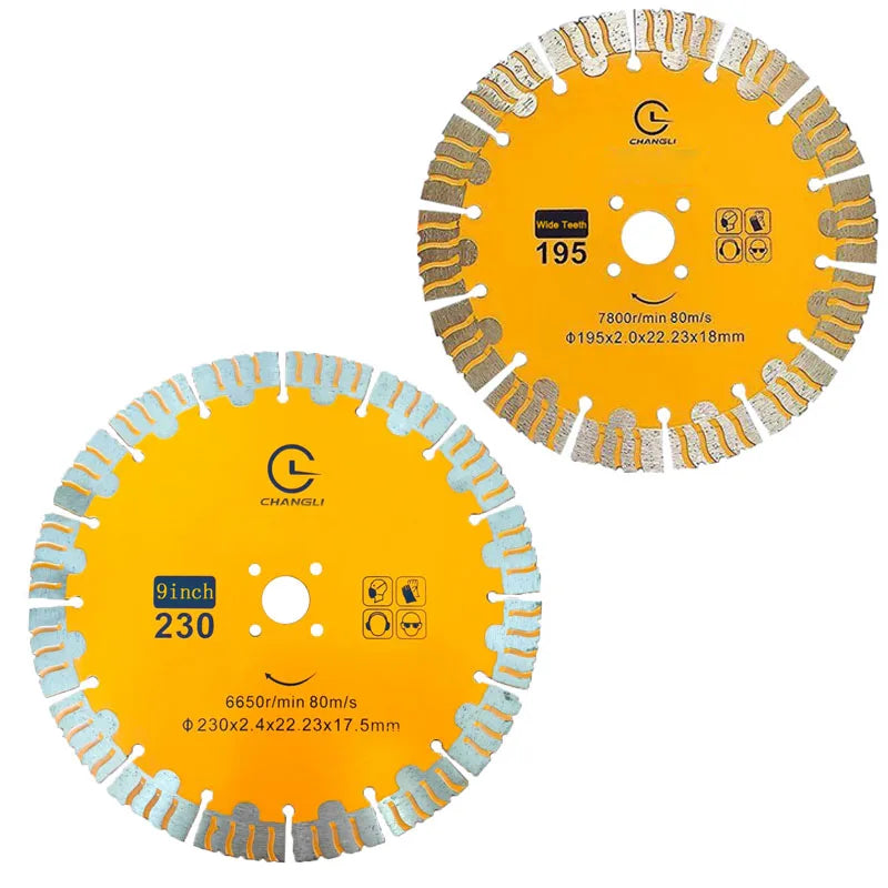 Factory Price Changli Industrial OEM Durable 195mm/230mm Wall Diamond Cutting Saw Blade for Grooving/Cutting Concrete Brick MegaBDM