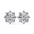 Classic Lab Grown Diamond Stud Earrings 14K White Gold Plated Women's Trendy Brilliant Cut IGI Certified Everyday Wedding Party