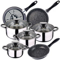 SAN IGNACIO Dina 8-piece stainless steel cookware set with frying pans (18/20/24 cm) MAGEFESA K2 Gransasso enamelled steel