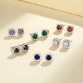 Wholesale Vintage Aaa Cubic Zirconia Square S925 Sterling Silver Stud Earring Women Fashion Jewelry