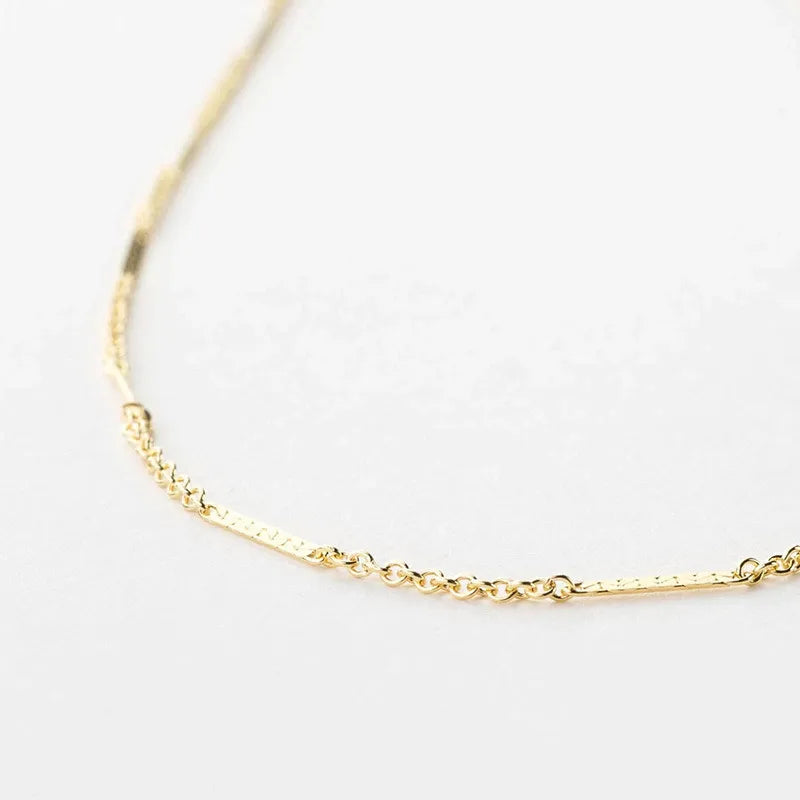 Low MOQ Wholesale Christian Zircon Gift 925 Sterling Silver Bar Chain Link Necklace