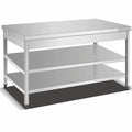 Efficient Three Tier Stainless Steel Workbench 201 304 Commercial Kitchen Table Easy Clean Design for Optimized Workflow