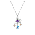 Elegant Trendy Platinum Plated Teardrop Zircon Necklace Planet Wrap Link Chain Women Unique Design Jewelry