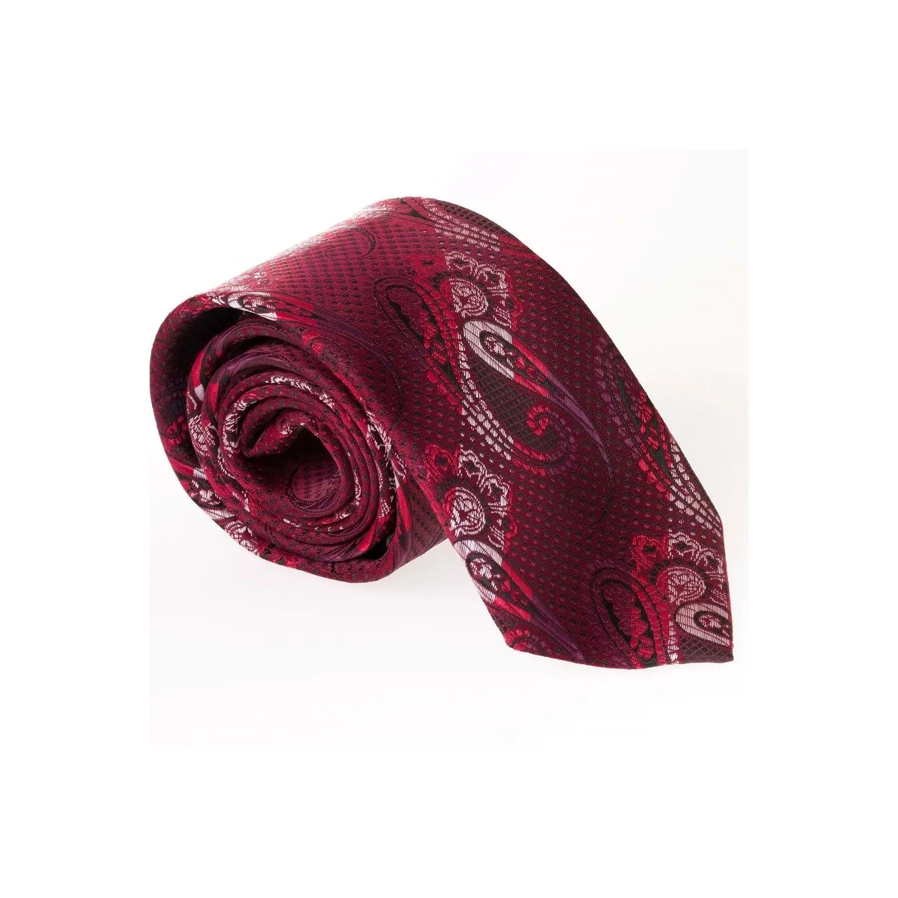 Burgundy Shawl Patterned Transitional Italian Pattern Handmade Tie