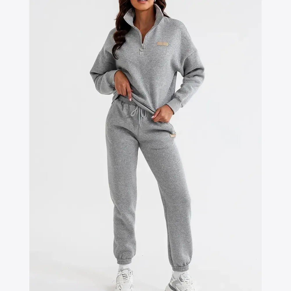 Women's Autumn Spandex Fleece Heavyweight 340g Oversized Breathable Custom Pullover Hoodie & Tracksuit Set
