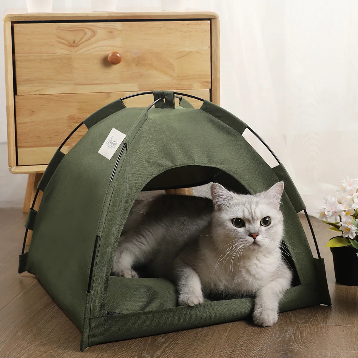 Breathable Simple Foldable Cooling Mat Solid Pattern Summer Tent Pet Bed for Pets
