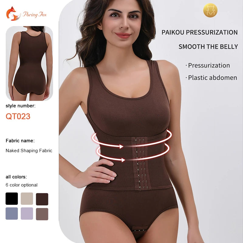 Hot Sale Plus Size Women's Seamless Jersey Bodysuit Briefs Open Crotch Butt Lifter Tummy Control Hook-and-Eye Shapewear