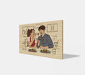 Romantic Couple Frameless Wall Art Novelty & Creative Wooden Style Home Decor
