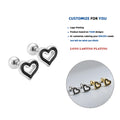 LE130 Vintage 925 Sterling Silver Small Skeleton Heart Wholesale Designer Fashion Jewelry Gold Plated Screw Back Earring Women MegaBDM