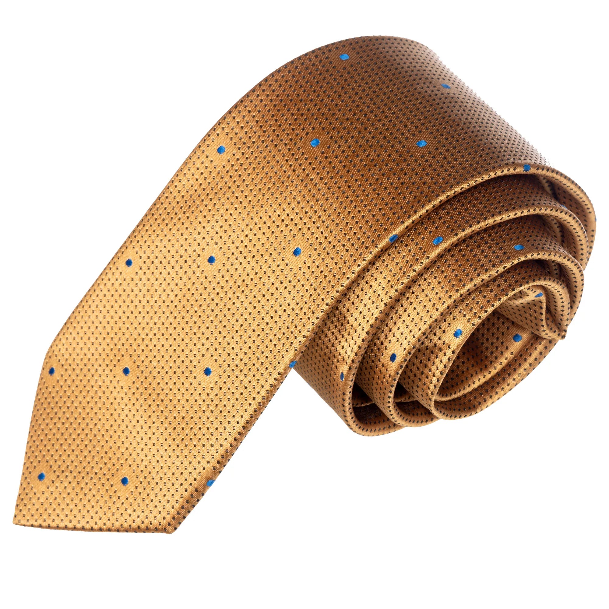 Exve Exclusive Golden Polka Dot Handmade Turkish Necktie