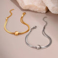 Vintage Charm Stainless Steel Bracelet Gold Plated Geometric Micro Insert Snake Chain Unisex Party Gift